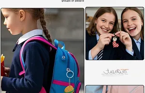 Enfants utilisant des porte-clés hamburger et cœur comme breloques de sac à dos