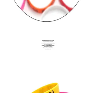 Macro view of colorful silicone wristbands with custom digital printing for parties