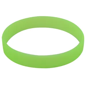 Glow in the dark fluorescent green silicone wristband for parties and night running