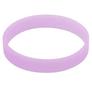 Detailed macro view showing the smooth texture of the lavender silicone luminous wristband