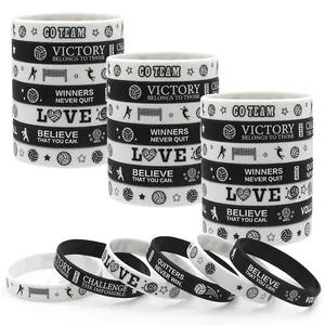 Bracelets de volleyball en silicone avec citations motivantes pour l'esprit d'équipe