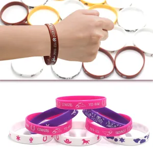 Western cowboy theme silicone wristbands with Cowgirl and Yee-Haw text for party favors