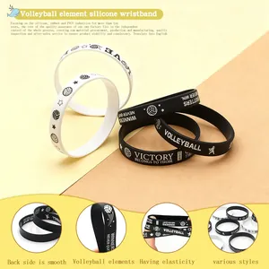 Bracelets de sport en silicone thème volley avec phrases inspirantes