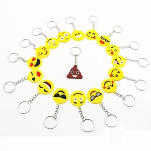 Set di 16 portachiavi emoji colorati con varie espressioni sorridenti per borse