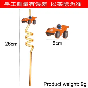 Dimensions détaillées de taille et de poids pour la paille de fête voiture de course.