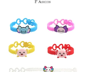 Bracelets en silicone axolotl mignons en couleurs vives pour cadeaux de fête enfants