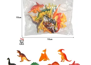Detailed view of 12pcs dinosaur toy set with 10x10cm packaging and 76g weight spec.