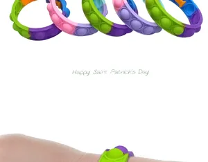 Braccialetto pop fidget in silicone colorato per lo stress durante la festa di San Patrizio