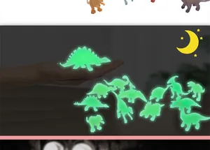 12-piece glow-in-the-dark dinosaur model set for nighttime fun
