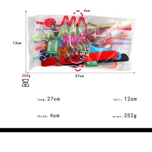 Set regalo festa a tema rugby con cannucce a spirale e braccialetti a scatto 27 cm e 252 g