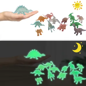 Simulation Glow In The Dark Dinosaur Models Plastic Dino Skeleton Figures For Kids Educational Play Home Decor Desktop Ornaments