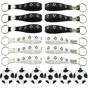 Set of soccer silicone keychains for sports party favors and student thank you gifts