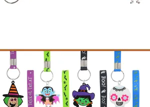 Portachiavi e braccialetti di Halloween in silicone con personaggi dei cartoni animati