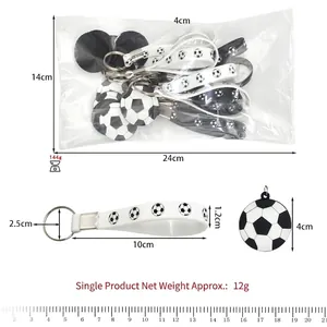 Soccer ball keychain silicone sport keyring dimensions and packaging weight specs