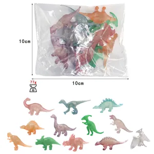 12-piece set of mini luminous dinosaur toy models for kids party favors 10x10cm