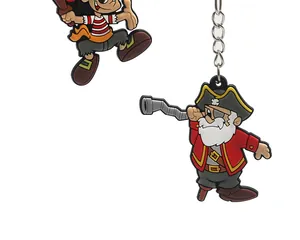 Vue détaillée du porte-clés pirate en PVC pour cadeaux de fête et sacs à dos