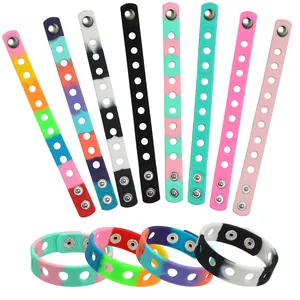 Colorful adjustable silicone hole wristbands for swimming identification and party gifts