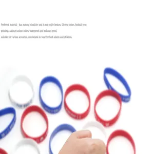 Detailed macro view of colorful elastic silicone wristbands for softball and sports