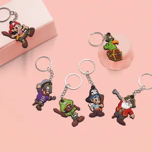 Assortiment de porte-clés pirates en PVC colorés pour cadeaux et décorations de sacs