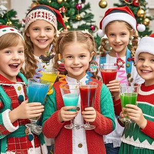 Pajitas espirales de Navidad reutilizables de colores con simpáticos dijes de Papá Noel