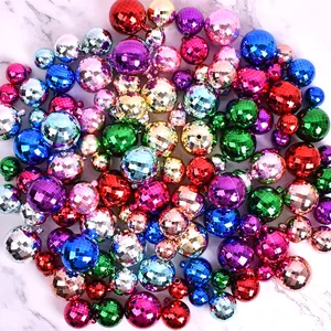 Décoration de Gâteau Boule à Facettes Miroir Laser Décoration de Fête d'Anniversaire Boules de Noël en Plastique Électroplaqué Lot de 12 Pièces