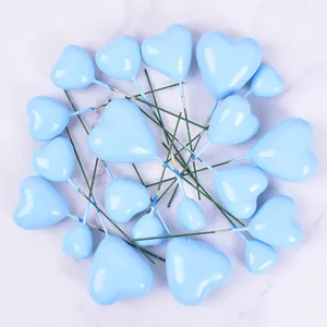 Set di topper per torta a forma di cuore in schiuma azzurra per decorazioni da forno