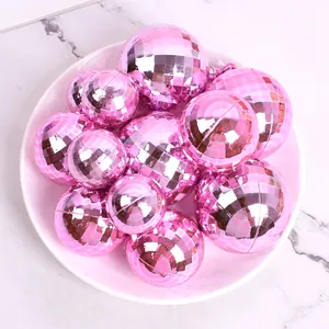 Collection de boules disco laser roses brillantes de différentes tailles pour gâteaux