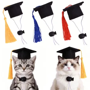Verstellbare Haustier Doktorenhut Kleine Mini Doktorhut Für Katzen Hunde Kleintiere Geburtstagsparty Kostüm Zubehör Mit Quaste