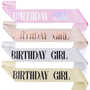 Glitzernde Birthday Girl Schärpen in vier Farben für die perfekte Partydekoration