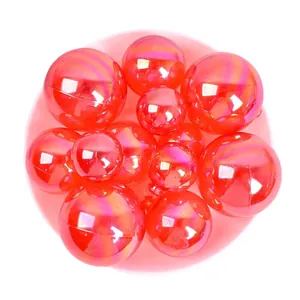 Vibrant iridescent round balls for cake decoration, birthday party and holiday ornaments
