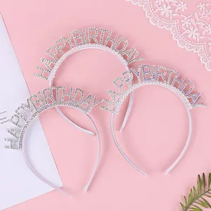 Cerchietto Happy Birthday Con Strass e Perle Artificiali Cerchietto Per Capelli Festa Di Compleanno Per Donna Bambini Regalo
