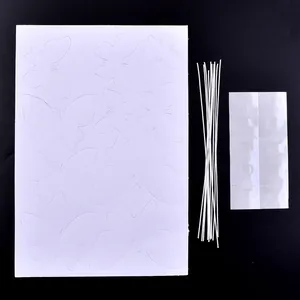 Complete DIY white butterfly cake topper kit including sticks and round adhesive dots