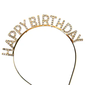 Glitzernder Strass Happy Birthday Haarreif für Party-Dekoration und Geburtstage