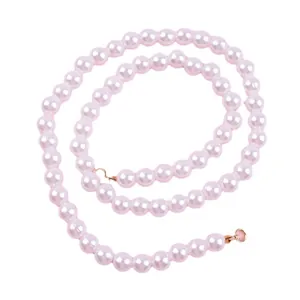 Elegant light pink pearl chain strand for cake decoration and baking party accessories
