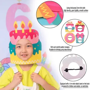 Creative felt cake mask for birthday party decoration and fun photo props
