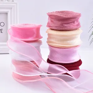 4cm Fishtail Gauze Ribbon Wave Edge Organza Ribbon For Flower Wrapping Cake Decoration DIY Craft Gift Packaging Ribbon