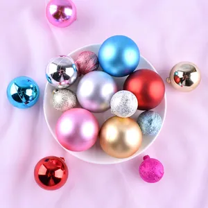 3 Pzs Bolas Decorativas de Plástico para Pasteles Tamaños Mixtos Mate Brillante con Purpurina Esferas para Decoración de Pasteles de Cumpleaños Navidad