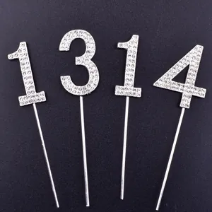 Sparkling rhinestone "1314" number cake toppers for birthday party decoration