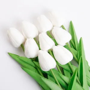 Elegant white tulip cake toppers for birthday party and holiday cake decoration