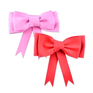 Set of large pink and red EVA foam bow cake toppers for party dessert table decoration