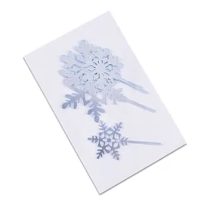Ensemble de 4 décorations de gâteau flocons de neige argentés en acrylique