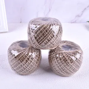 Three rolls of natural jute twine for DIY crafts and baking packaging, 100m length.