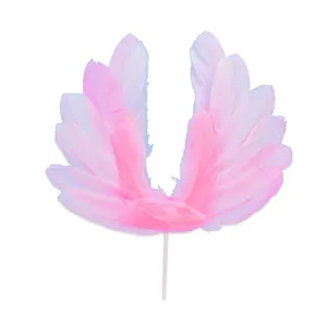 Décoration de gâteau aile d'ange en plumes roses pour anniversaire mariage et fêtes
