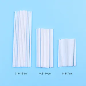 100er-Pack weiße hohle Kunststoff-Lollipop-Stiele für DIY-Süßigkeiten