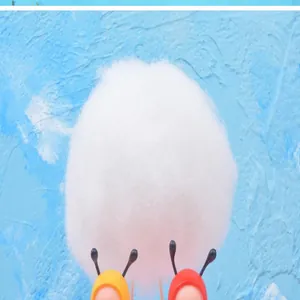 Detailed view of a fluffy 3D glowing cloud cake topper for birthday decorations