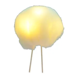 Creative glowing 3D cotton cloud cake topper decoration with warm LED light for birthdays