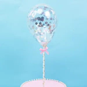 Latex Pailletten Ballon Tortenaufsatz Mini Glitzer Konfetti Ballon Dekoration Mit Sternstab Und Bogen Kit Für Geburtstag Hochzeit