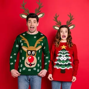 Festive Christmas party accessories featuring reindeer antler headbands worn by models