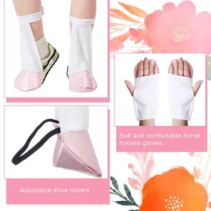 Comfortable Halloween horse hooves cosplay gloves and adjustable pink shoe covers set