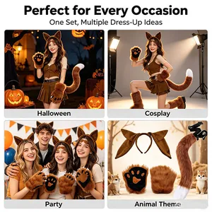 Versatile fox cosplay set for Halloween, parties, and animal-themed events.